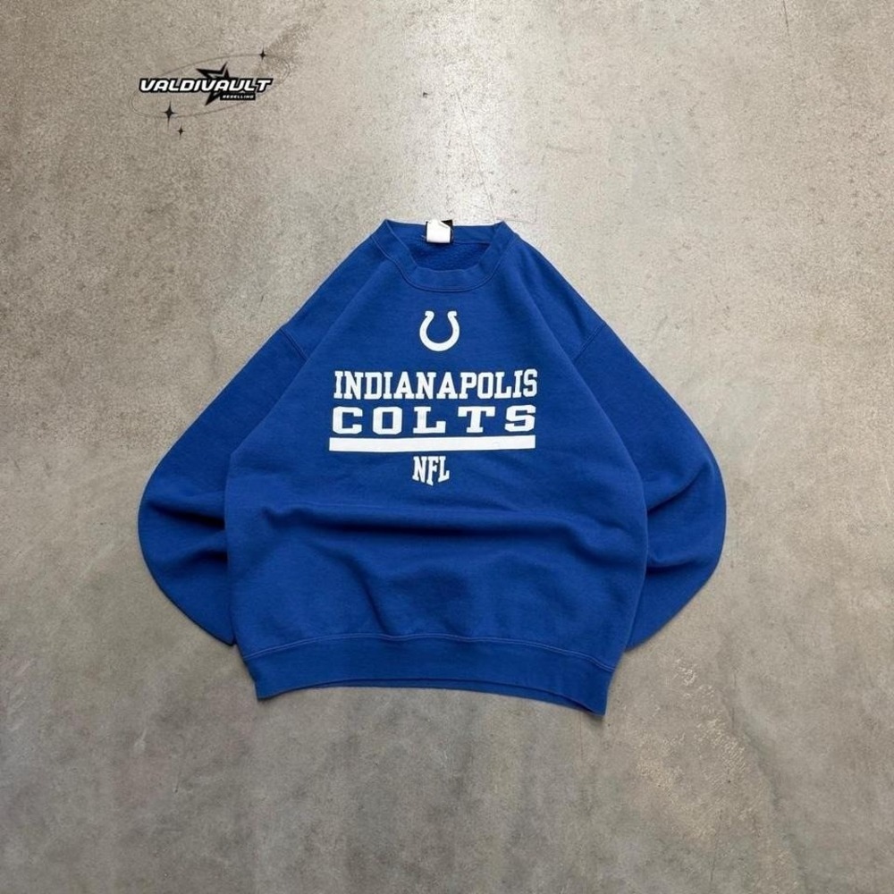 NFL Indianapolis Colts Blue Crewneck Men's Medium Football Pullover Sweatshirt
